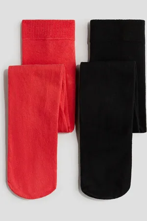 H&M 2-Pack Feinstrick-Strumpfhosen - Rot