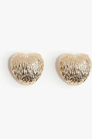 H&M Gewölbte Ohrringe in Herzform - Gold