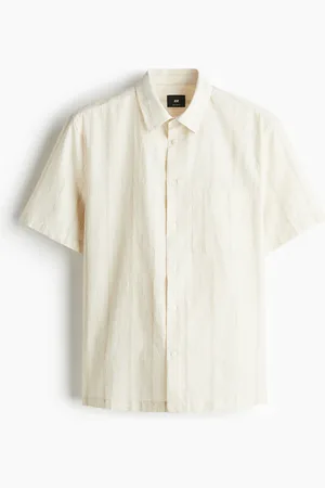 H&M Kurzarmhemd in Regular Fit - Weiß