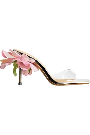 H&M Mules mit Rose und transparentem Fußriemen - Silbre