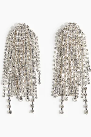 H&M Ohrringe mit Strassketten - Silbre