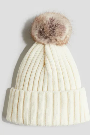H&M Gerippte Bommelmütze - Weiß