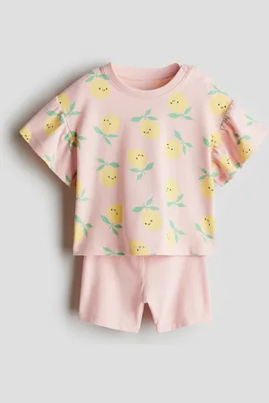 H&M Zweiteiler aus Baumwolljersey - Pink
