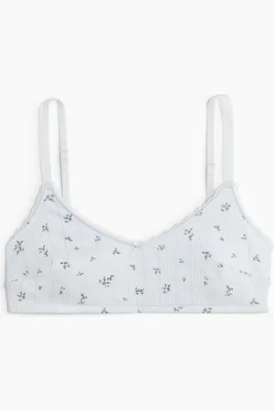 H&M Wattierter Soft-BH aus Pointelle - Blau
