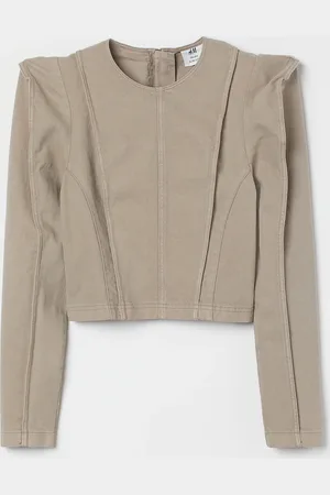 H&M Cropped Denimtop - Braun