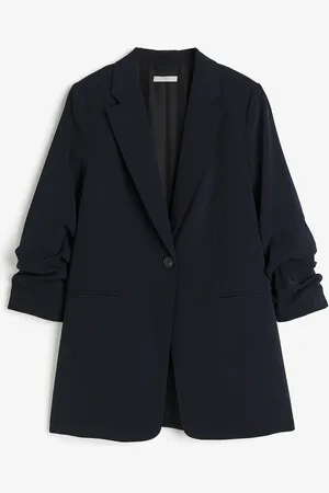 H&M Blazer mit gerafftem Arm - Blau