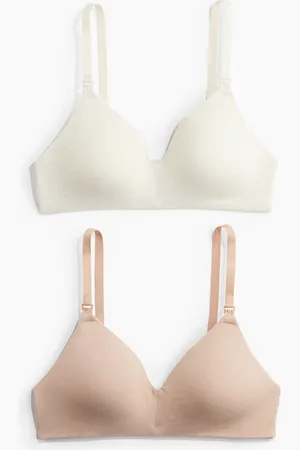 H&M MAMA 2er-Pack Wattierte Still-BHs aus Baumwolle - Beige
