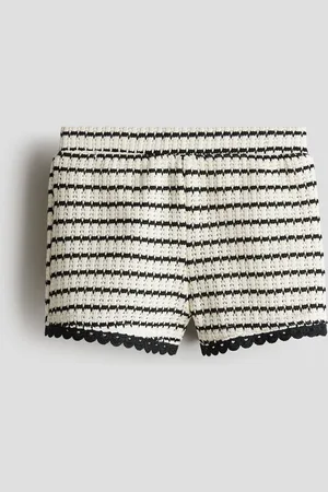 H&M Shorts aus Strukturstrick - Schwarz