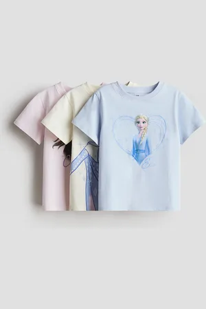 H&M 3er-Pack Shirts mit Druck - Pink