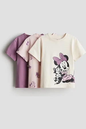 H&M 3er-Pack Shirts mit Druck - Pink