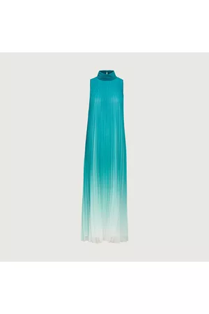 Hallhuber Damen Plissee Kleider - Maxi-Plisseekleid aus Georgette mit Farbverlauf