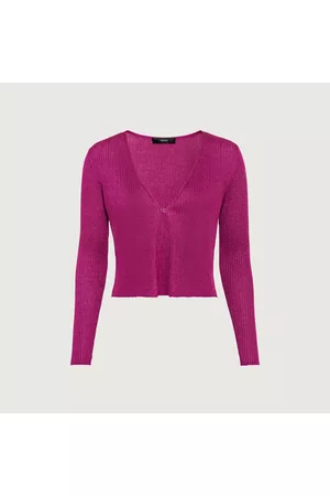 Hallhuber Damen Strickpullover - Kurzer Rippstrick-Cardigan aus feinem Lenzing™-EcoVero™-Mix