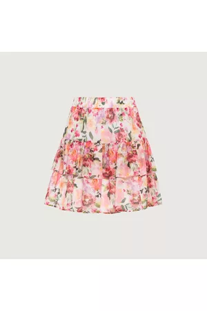 Hallhuber Damen Röcke - Volant-Minirock aus weichem Georgette mit Floralprint