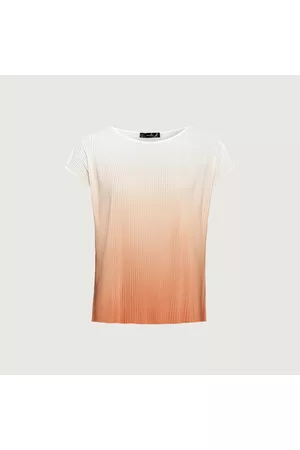 Hallhuber Damen Shirts - Plissee-Shirt mit Degradée-Muster
