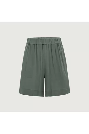 Hallhuber Damen Weite Hosen - Wide-Leg-Shorts aus Lenzing™-EcoVero™ mit Gummibund
