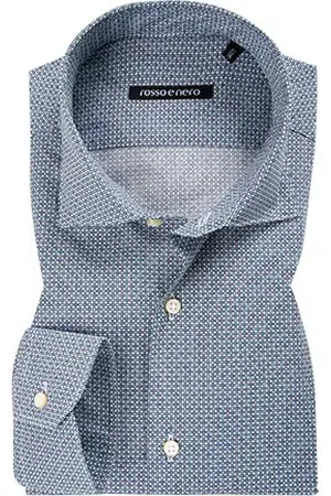 Rosso e Nero Herren Hemd gemustert Slim Fit