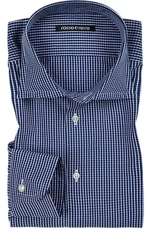 Rosso e Nero Herren Hemd kariert Slim Fit