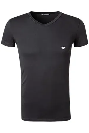 Emporio Armani Herren V-Shirt Baumwolle & Mix unifarben