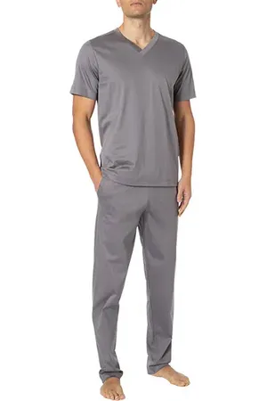 Zimmerli Herren Pyjama Set Jersey-Baumwolle unifarben