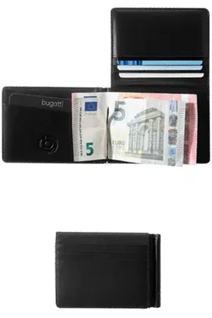 Bugatti Herren Kartenbörse-Scheinklemme Leder