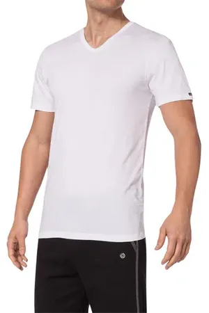 Bugatti Herren V-Shirt Viskose/Modal unifarben