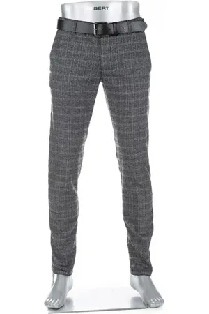 Alberto Herren Chino kariert Slim Fit
