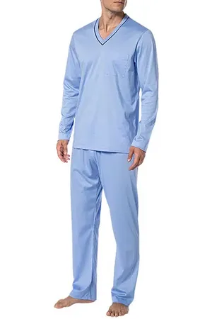 Novila Herren Pyjama Jersey-Baumwolle unifarben