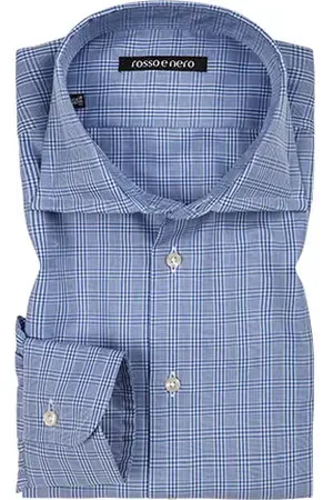 Rosso e Nero Herren Hemd kariert Slim Fit