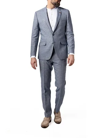 Roy Robson Herren Anzug meliert Slim Fit