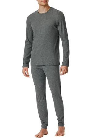 Schiesser Herren Pyjama Jersey-Baumwolle unifarben