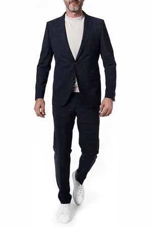 Cg Herren Anzug kariert Slim Fit