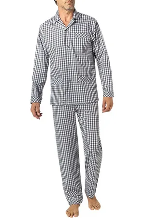 Van Laack Herren Pyjama Baumwolle & Mix Kariert