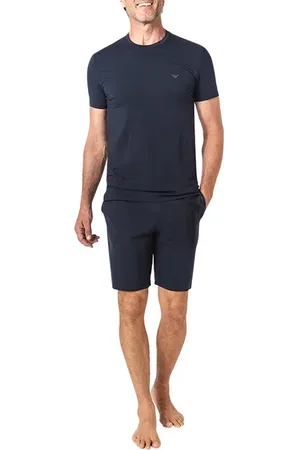 Emporio Armani Herren Pyjama Jersey-Baumwolle unifarben