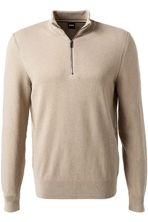 HUGO BOSS Herren Troyer unifarben