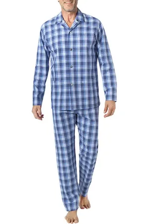 Van Laack Herren Pyjama Baumwolle & Mix Kariert