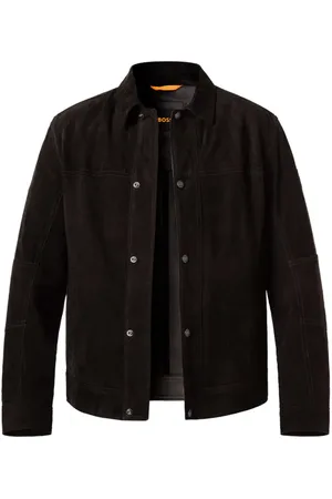 HUGO BOSS Herren Lederjacke unifarben