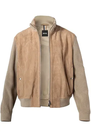 HUGO BOSS Herren Lederjacke unifarben
