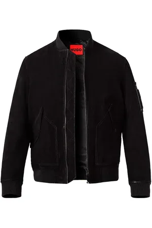 HUGO BOSS Herren Lederjacke unifarben