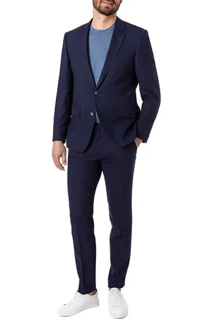 Roy Robson Herren Anzug meliert Slim Fit