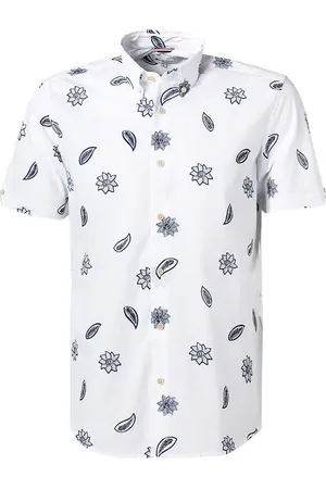 Ben Sherman Herren Kurzarmhemd geblümt