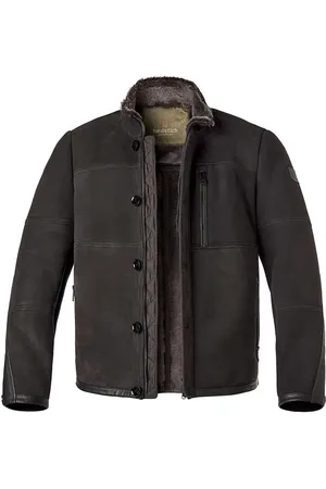 handstich Herren Lederjacke unifarben