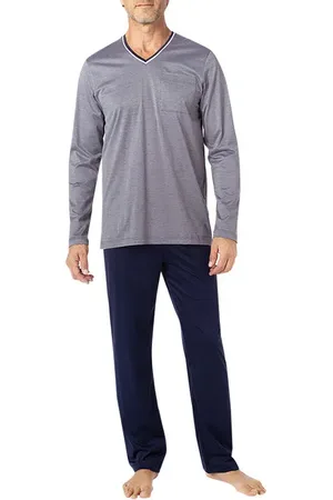 Novila Herren Pyjama Jersey-Baumwolle unifarben