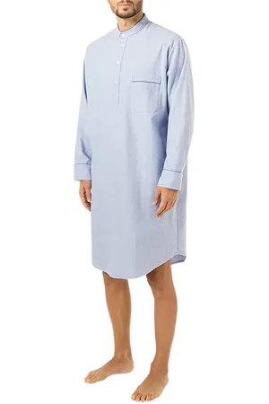 DEREK ROSE Herren Nightshirt Flanelle unifarben