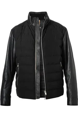 HUGO BOSS Herren Lederjacke unifarben
