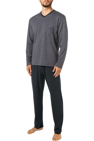 Calida Herren Pyjama Jersey-Baumwolle Gestreift Comfort Fit