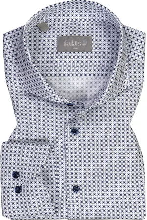 fakts Herren Hemd gemustert Slim Fit