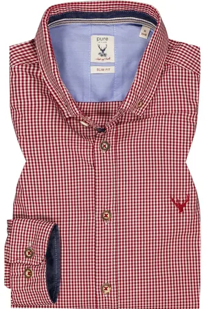 Pure Herren Hemd kariert Slim Fit