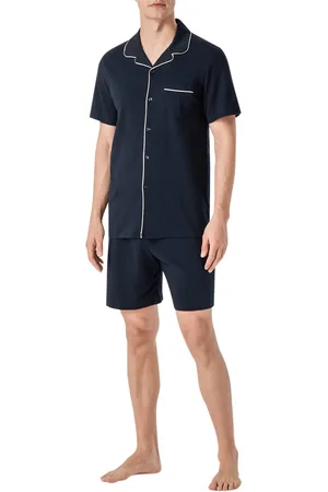 Schiesser Herren Pyjama Jersey-Baumwolle unifarben