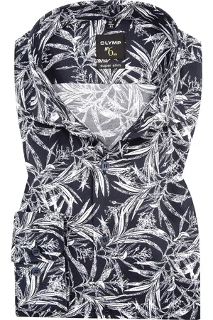 Olymp Herren Hemd geblümt Slim Fit