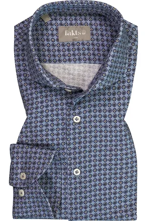 fakts Herren Hemd gemustert Slim Fit